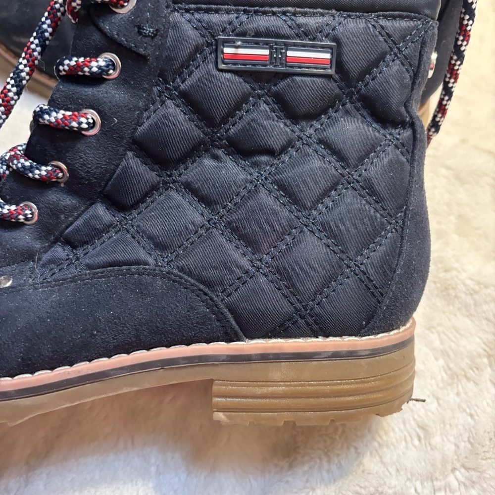 Tommy Hilfiger Boots Size 8.5 Navy Blue Quilted Moto Boots - Picture 14 of 14